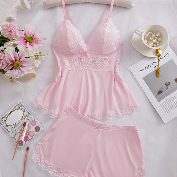 💖 Modal spets camisole + trosuppsättning