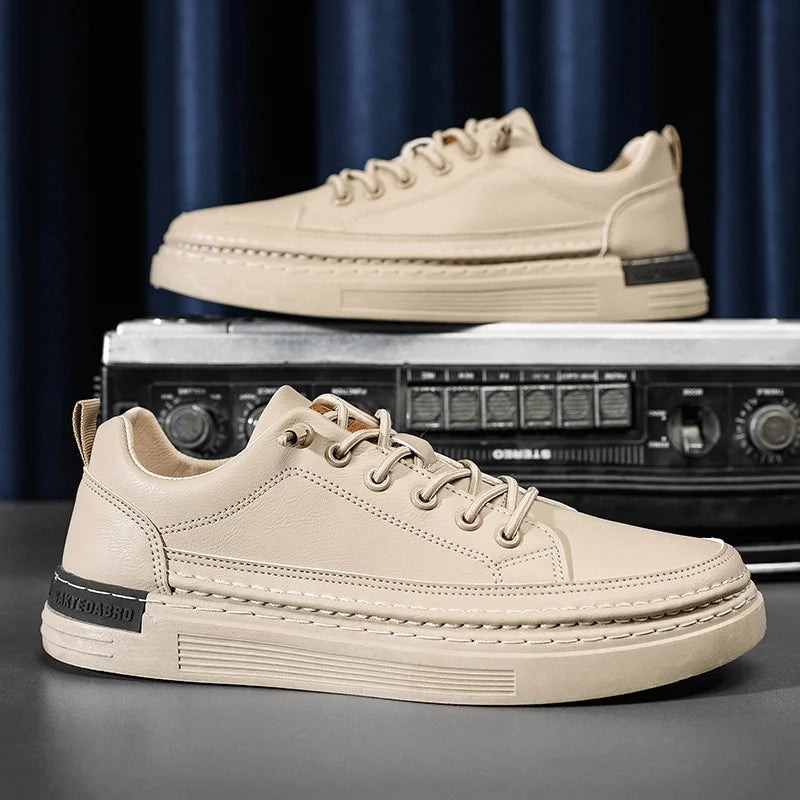 UrbanCraft™ – Men’s Leather Sneakers | Includes a Free Premium Minimalist Wallet