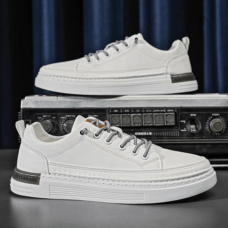 UrbanCraft™ – Men’s Leather Sneakers | Includes a Free Premium Minimalist Wallet
