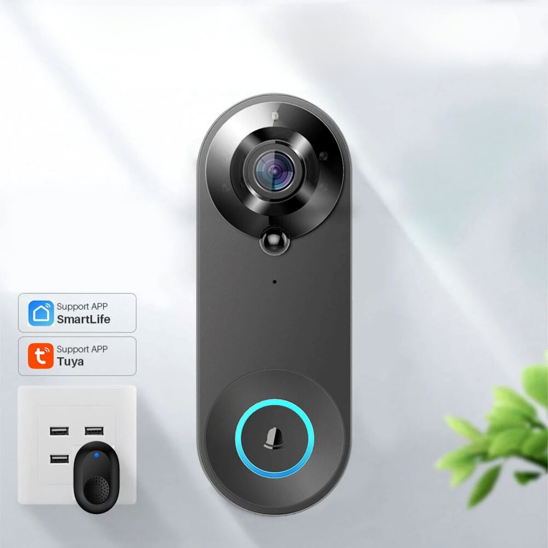 Campainha Wi-Fi Inteligente com Visão Noturna e Intercomunicador