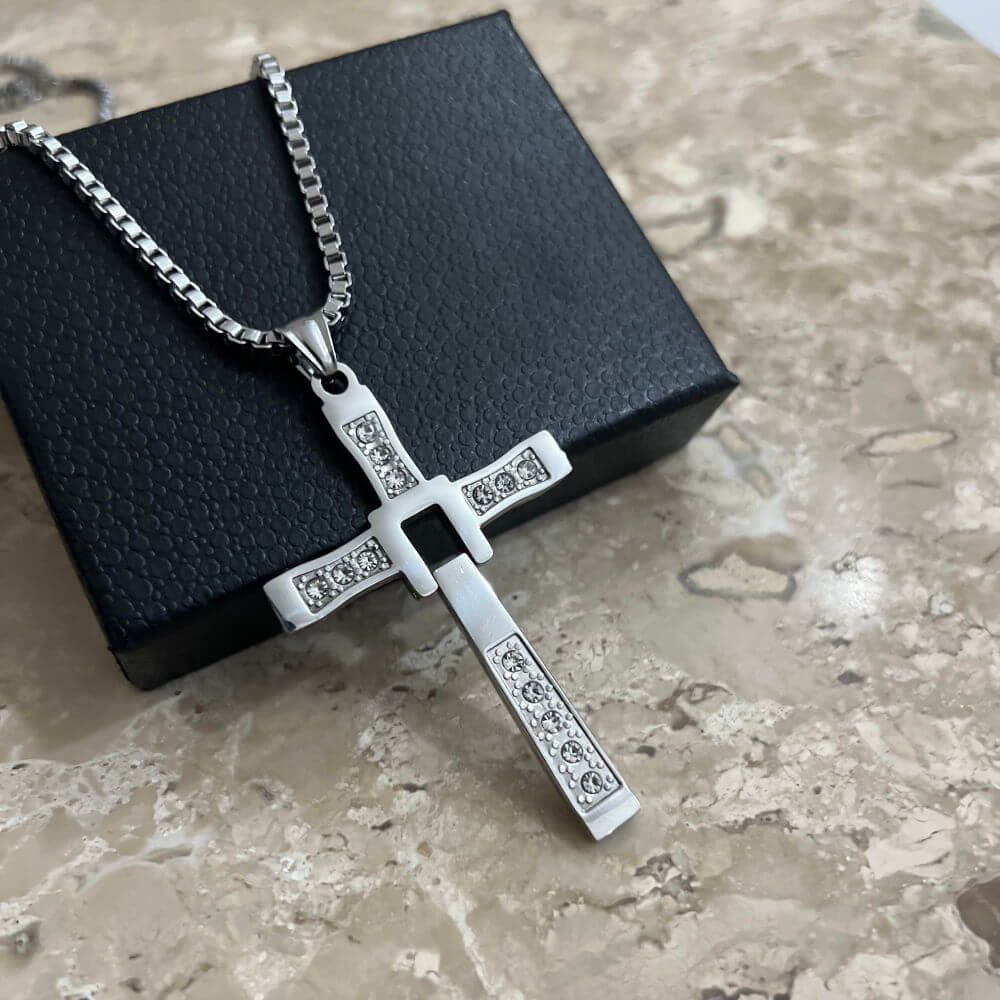Dominic Toretto Necklace with 316L Stainless Steel Cross Pendant – Lifetime Warranty