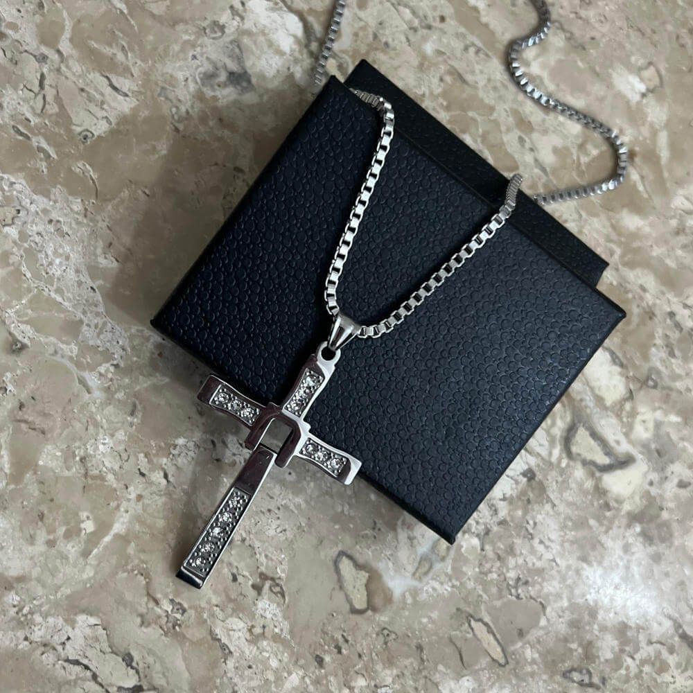 Dominic Toretto Necklace with 316L Stainless Steel Cross Pendant – Lifetime Warranty