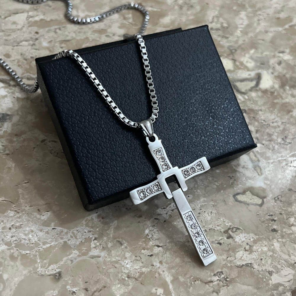 Dominic Toretto Necklace with 316L Stainless Steel Cross Pendant – Lifetime Warranty