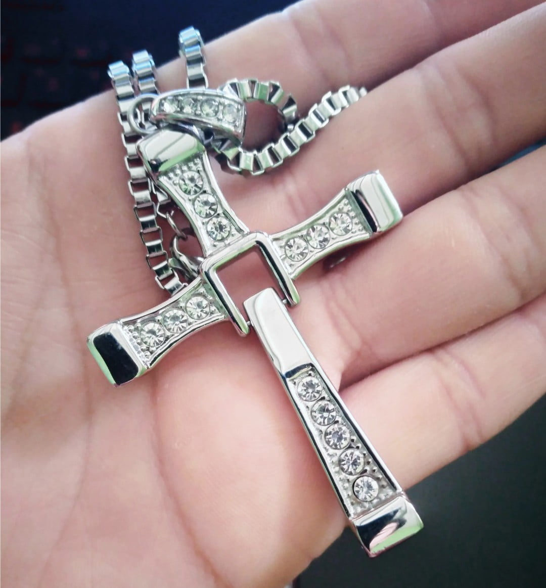 Dominic Toretto Necklace with 316L Stainless Steel Cross Pendant – Lifetime Warranty