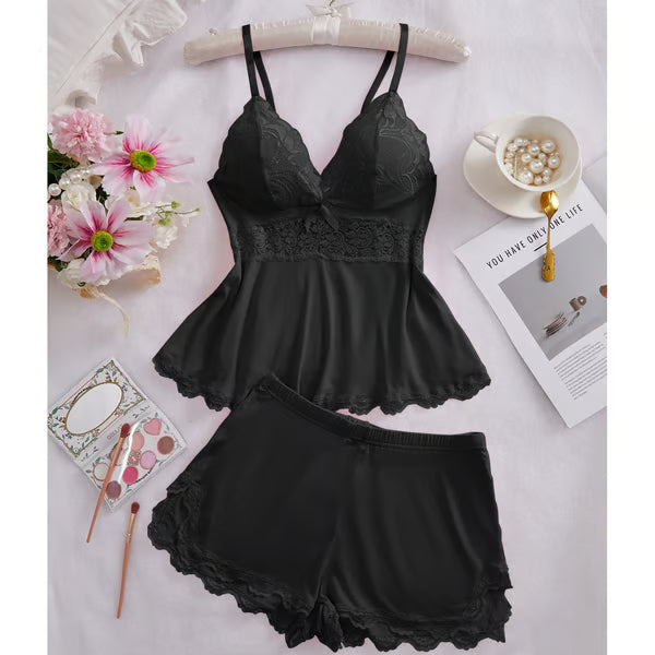 💖 Modal spets camisole + trosuppsättning