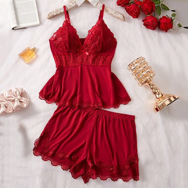 💖 Modal spets camisole + trosuppsättning